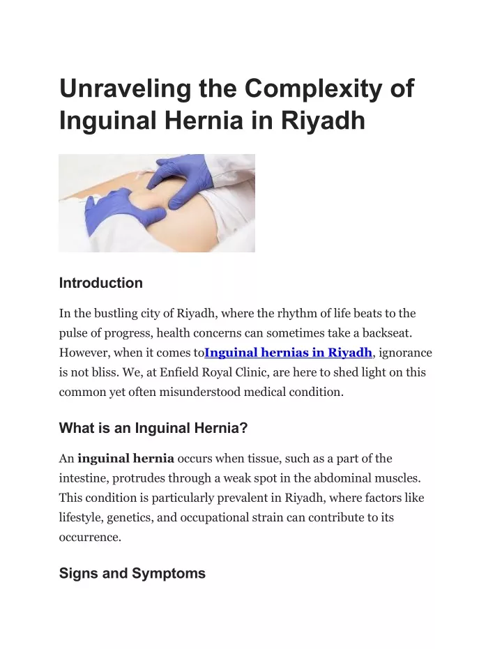 unraveling the complexity of inguinal hernia