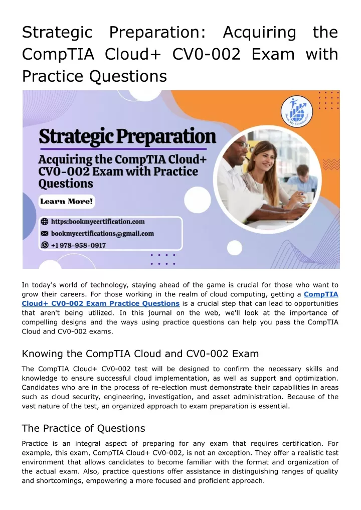 strategic comptia cloud cv0 002 exam with