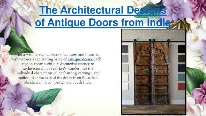 the architectural designs of antique doors from