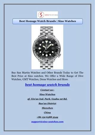 Best Homage Watch Brands | Sino Watches