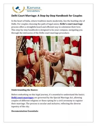 Delhi Court Marriage A Step-by-Step Handbook for Couples