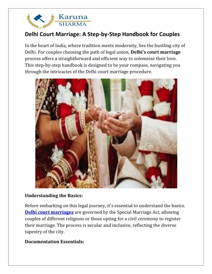 delhi court marriage a step by step handbook