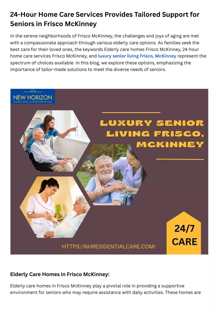 24 hour home care services provides tailored