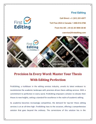 Precision In Every Word Master Your Thesis With Editing Perfection