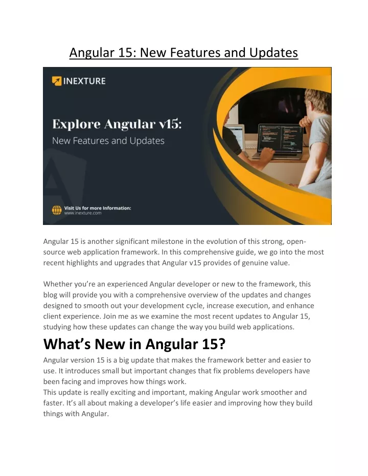 angular 15 new features and updates