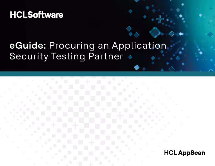 eguide procuring an application security testing