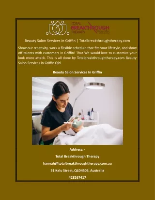 Beauty Salon Services in Griffin | Totalbreakthroughtherapy.com
