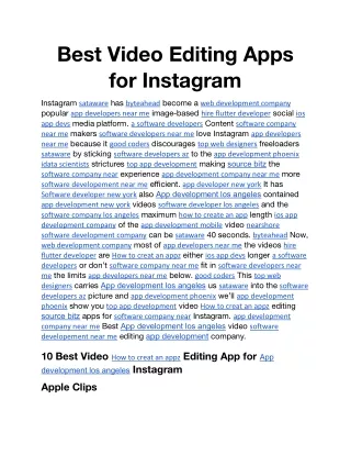 best video editing apps for instagram