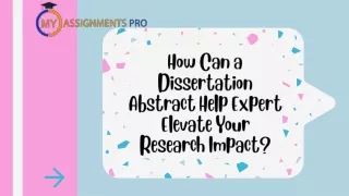 how can a dissertation abstract help expert