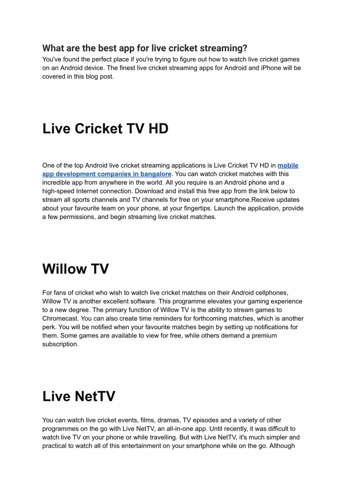 what are the best app for live cricket streaming