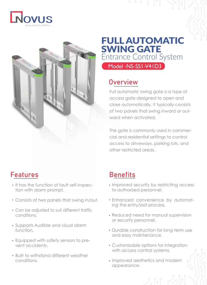 full automatic swing gate entrance control system