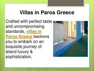 Villas in Paros Greece