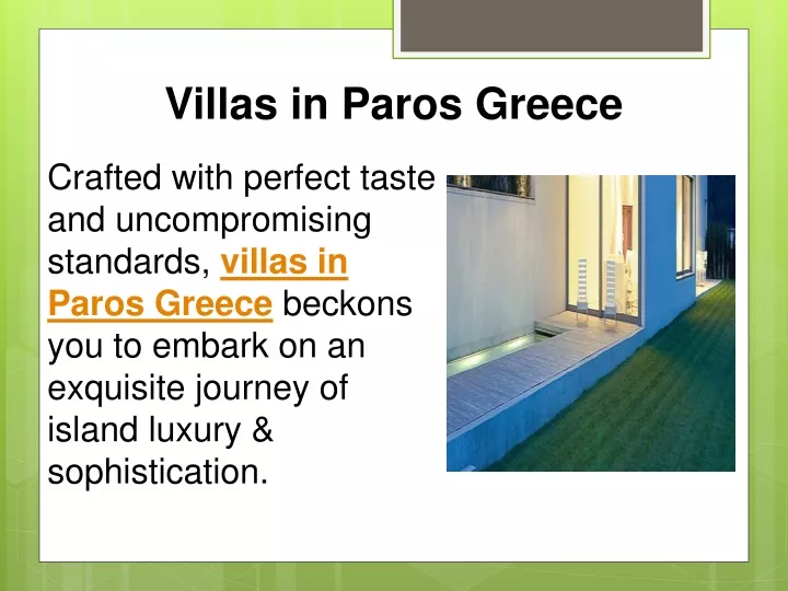 villas in paros greece