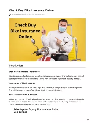 Check Buy Bike Insurance Online