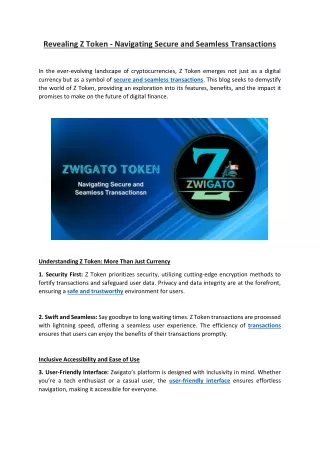 revealing z token navigating secure and seamless