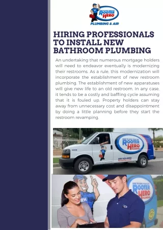 Hiring Professionals to Install New Bathroom Plumbing