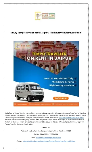 Luxury Tempo Traveller Rental Jaipur