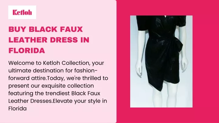 buy black faux leather dress in florida