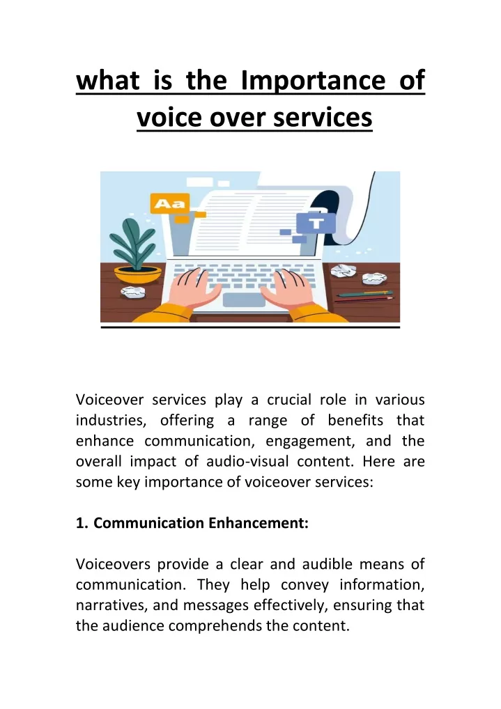 what is the importance of voice over services