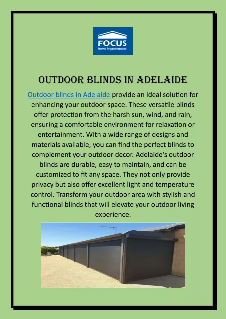 outdoor blinds in adelaide