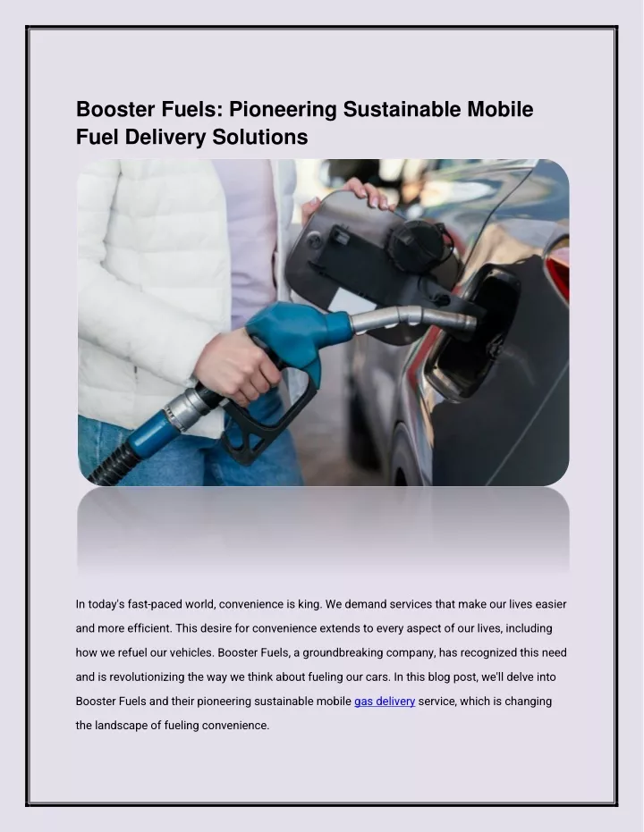 booster fuels pioneering sustainable mobile fuel