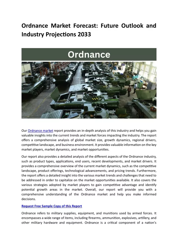 ordnance market forecast future outlook