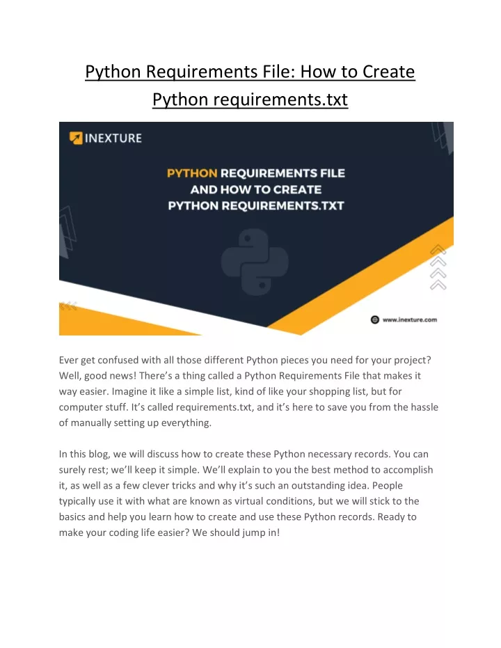 python requirements file how to create python