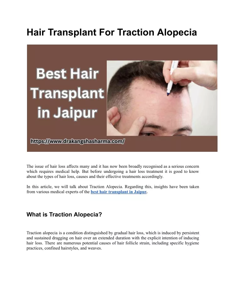 hair transplant for traction alopecia