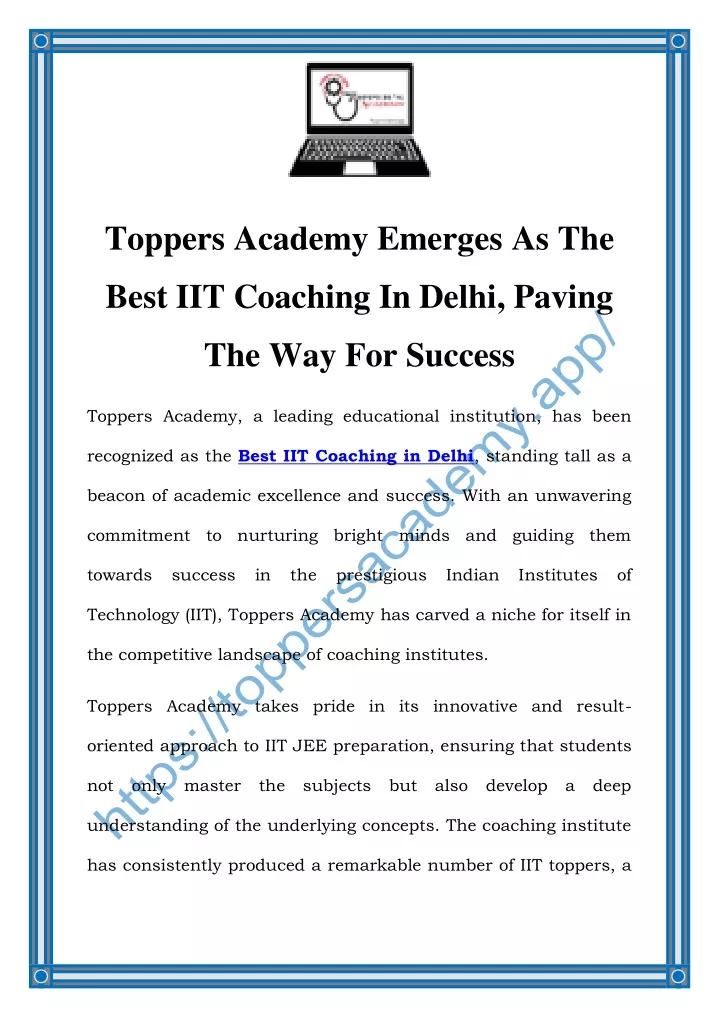 toppers academy emerges as the