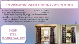 The Architectural Designs of Antique Doors From India