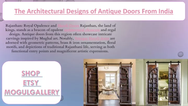 the architectural designs of antique doors from