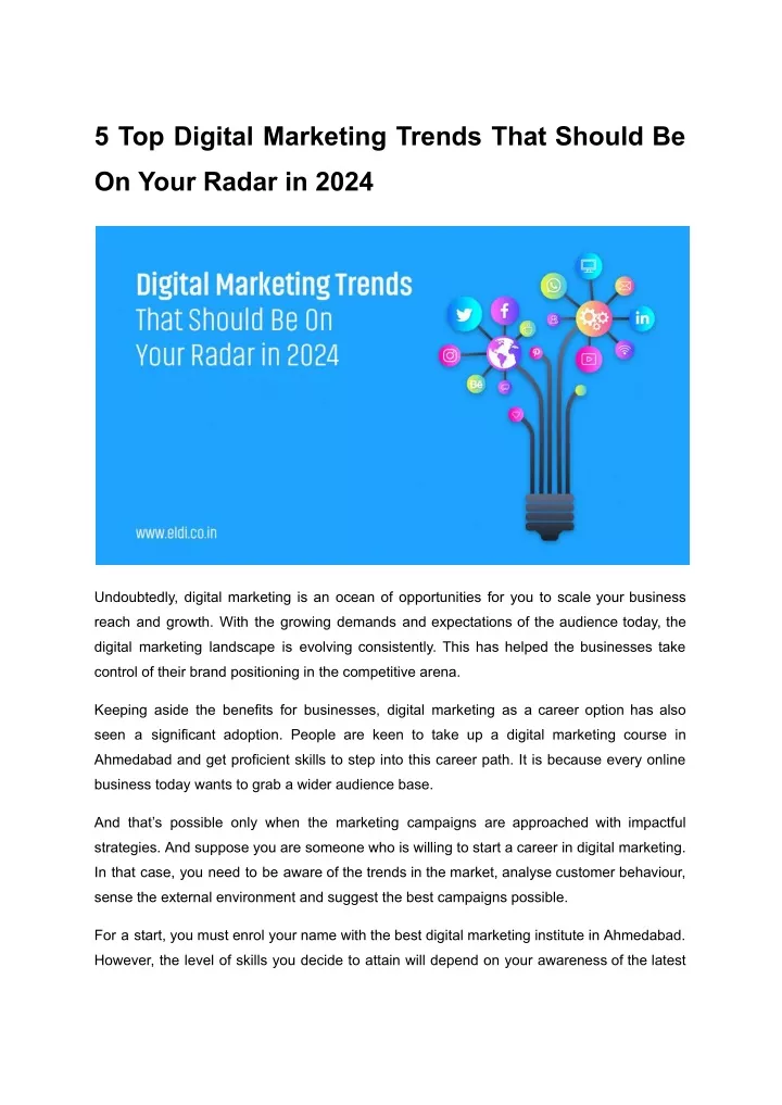 5 top digital marketing trends that should be