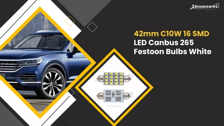 42mm c10w 16 smd led canbus 265 festoon bulbs