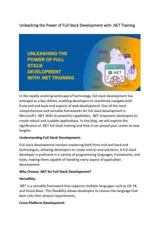 unleashing the power of full stack development