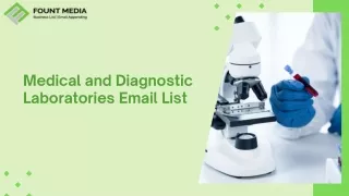 Medical and Diagnostic Laboratories Email List - PDF