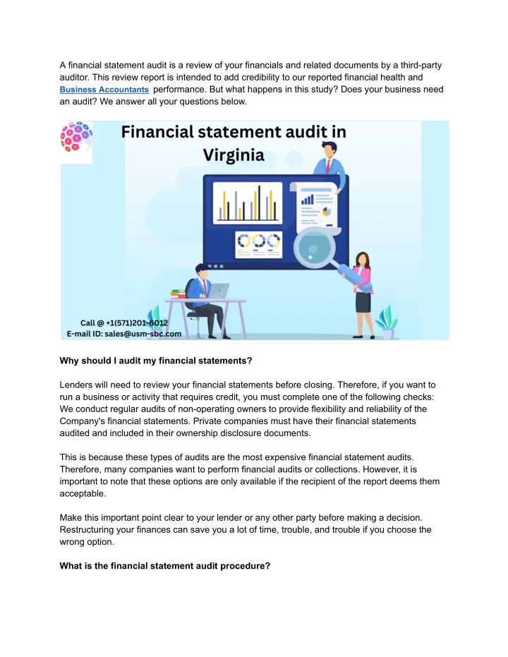 a financial statement audit is a review of your