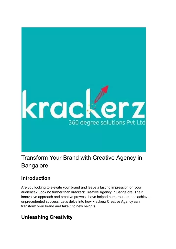 transform your brand with creative agency