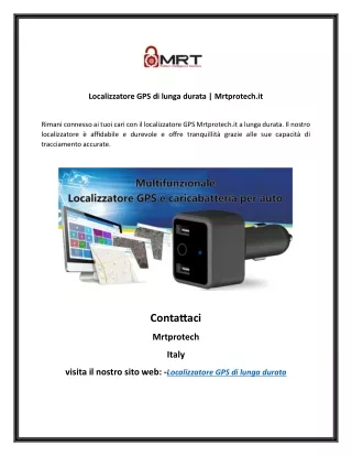 localizzatore gps di lunga durata mrtprotech it
