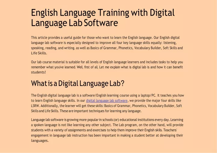 english language training with digital language