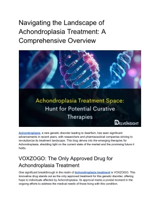 Achondroplasia Treatment Space_ Hunt for Potential Curative Therapies