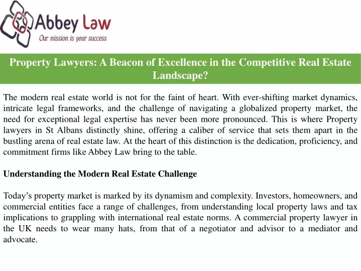 property lawyers a beacon of excellence