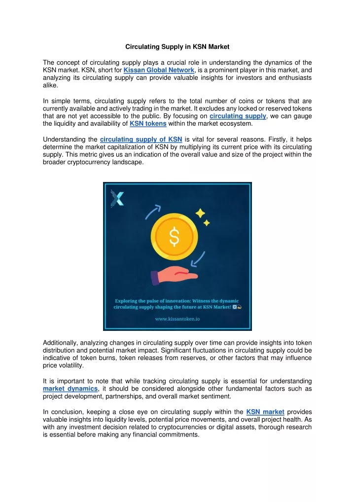 circulating supply in ksn market