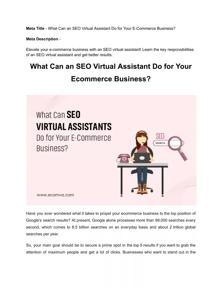 meta title what can an seo virtual assistant