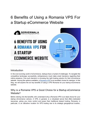 6 Benefits of Using a Romania VPS For a Startup eCommerce Website