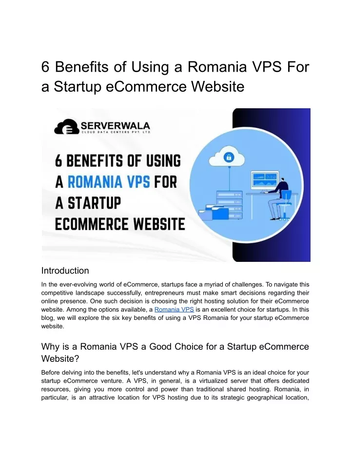 6 benefits of using a romania vps for a startup