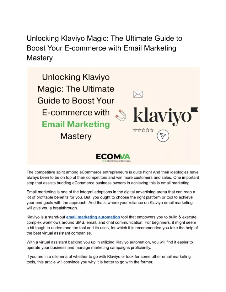 unlocking klaviyo magic the ultimate guide