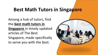 Best Math Tutors in Singapore