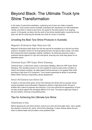 Beyond Black_ The Ultimate Truck tyre Shine Transformation