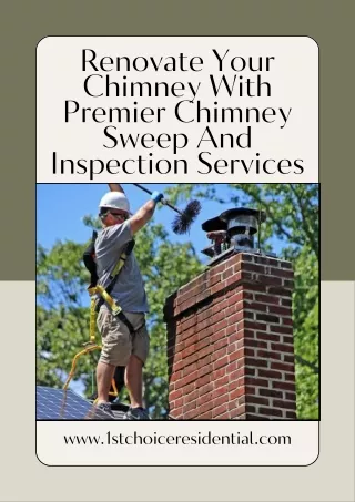 Renovate Your Chimney With Premier Chimney Sweep And Inspection Services