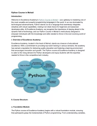 Python Course in Mohali